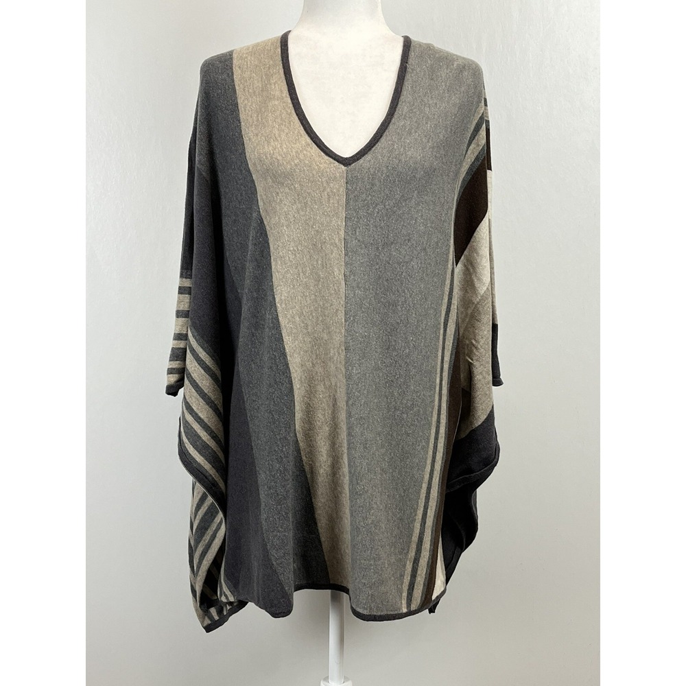 Cabi 909 Horizon Oversized Vneck Poncho Sweater Sz M VGUC Coastal